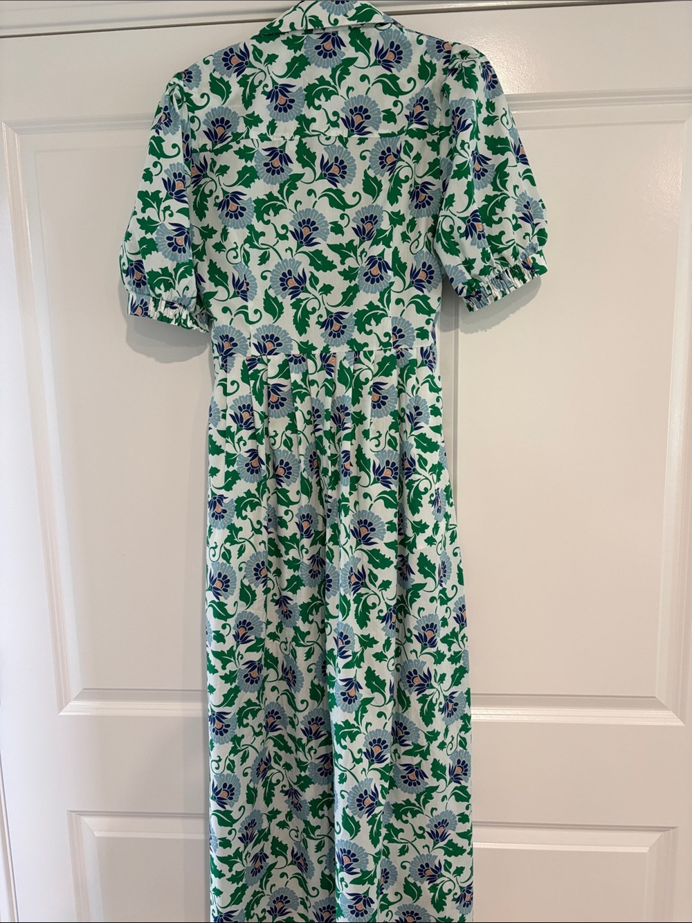 Boden Green Floral Collared button down Maxi Dress - Picture 6 of 6